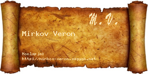 Mirkov Veron névjegykártya